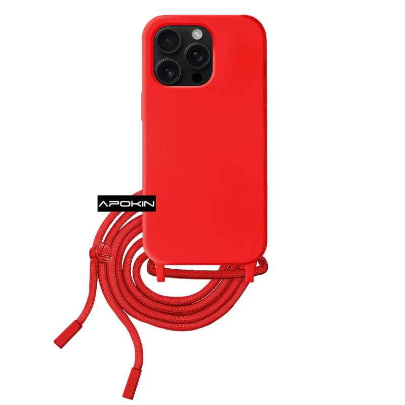 Capa Flexível Apokin para iPhone 16 Pro com Cordão Lilás - Imagem 3