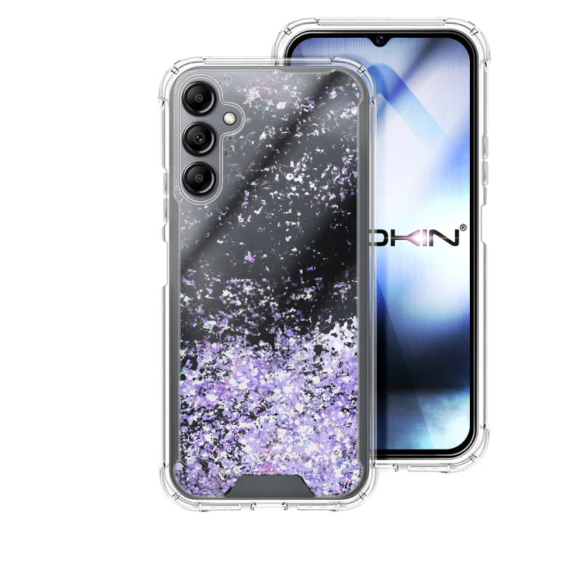 Capa Apokin Gel Transparente Glitter para Samsung Galaxy A14 5G Variedade de cores - Imagem 2
