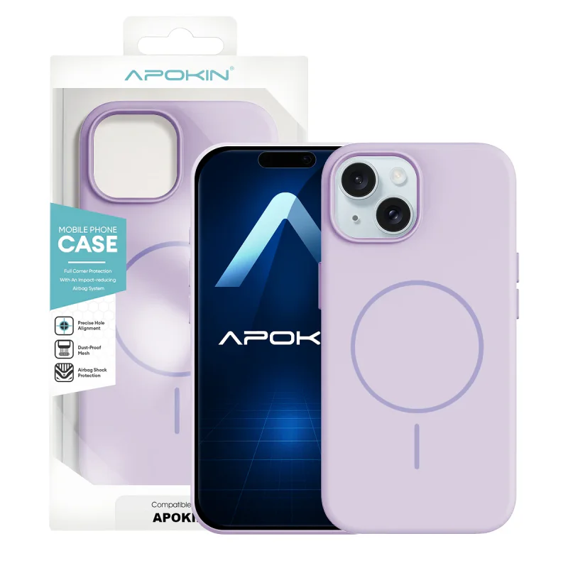 Capa Apokin Silicone Premium com MagSafe para iPhone 15 Variedade de cores - Imagem 4