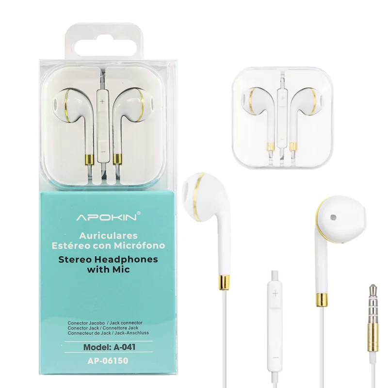 Auriculares com Microfone Apokin Borda Metálica Azul - Imagem 2