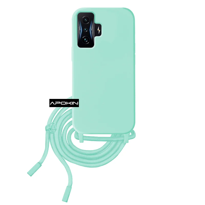 Capa de Silicone Apokin para Xiaomi Poco F4 GT com Cordão Rosa - Imagem 2