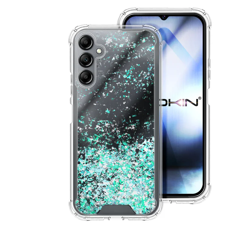 Capa Apokin Gel Transparente Glitter para Samsung Galaxy A14 5G Variedade de cores - Imagem 4