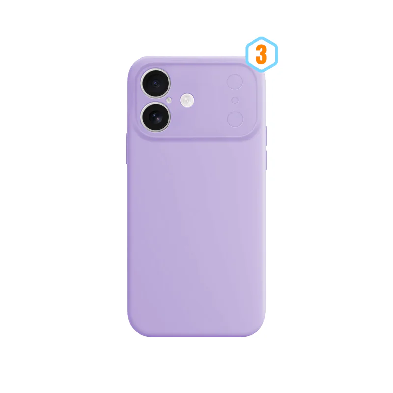 Capa Apokin para iPhone 16 Silicone com Proteção de Câmara em Vidro Temperado Lilás - Imagem 4