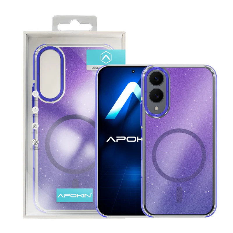 Capa Apokin Acrílica com Purpurina e MagSafe para Samsung Galaxy S25 Variedade de cores - Imagem 4