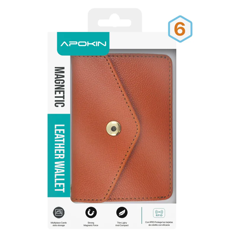 Porta-cartões Magnético Apokin em Pele Compatível com MagSafe 4 - Imagem 3