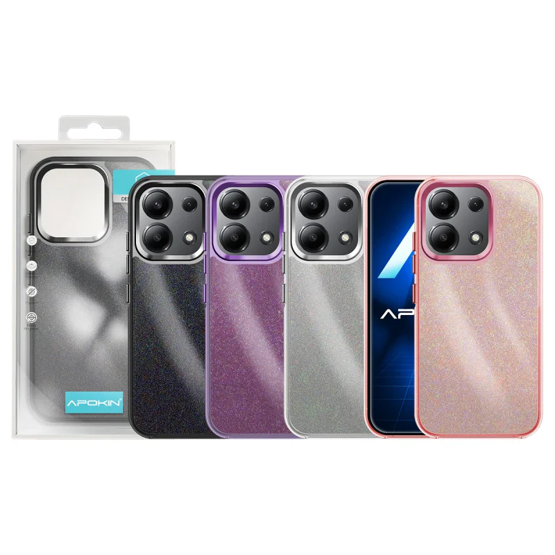 Capa Apokin para Xiaomi Redmi Note 13 4G com Purpurina Preto