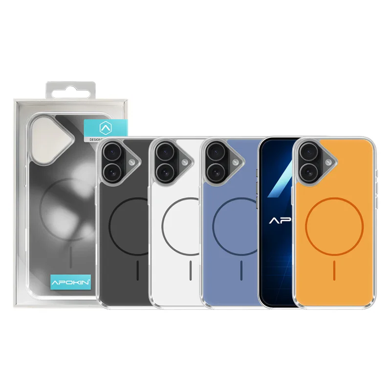 Capa Apokin Clear Mag-Case para iPhone 17 Laranja