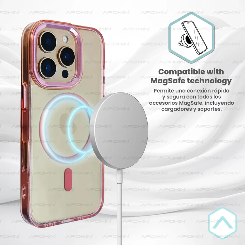 Capa Acrílica Apokin para iPhone 13 Pro Max Transparente Premium com MagSafe Variedade de Cores - Imagem 5