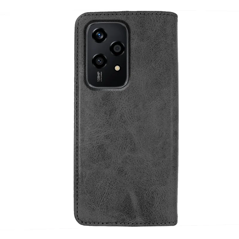 Capa de Pele Sintética Apokin para Honor 200 Lite com Suporte para Cartão Preto - Imagem 4