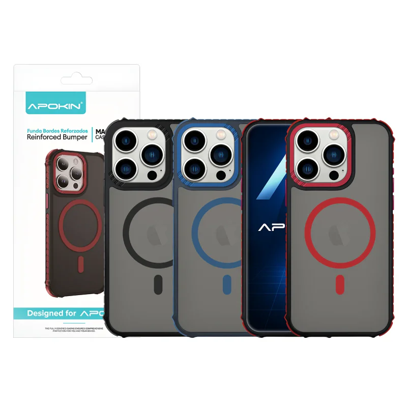 Capa Apokin Rock com MagSafe Efeito Fumado para iPhone 13 Pro Vermelho