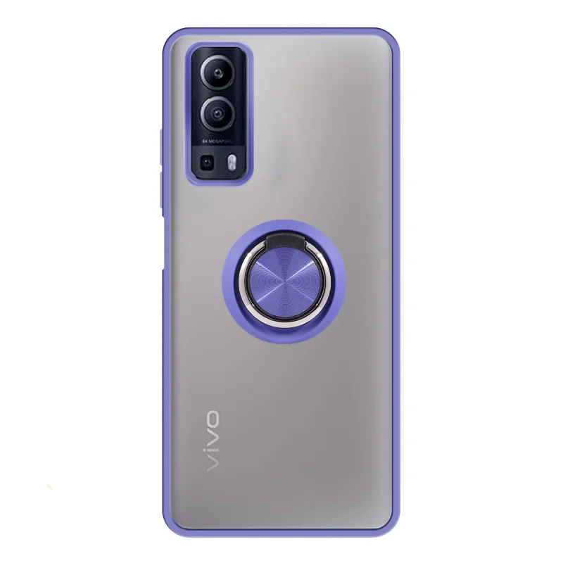 Capa de Gel Apokin para Vivo Y52 5G com Suporte Magnético Fumê Vermelho - Imagem 2