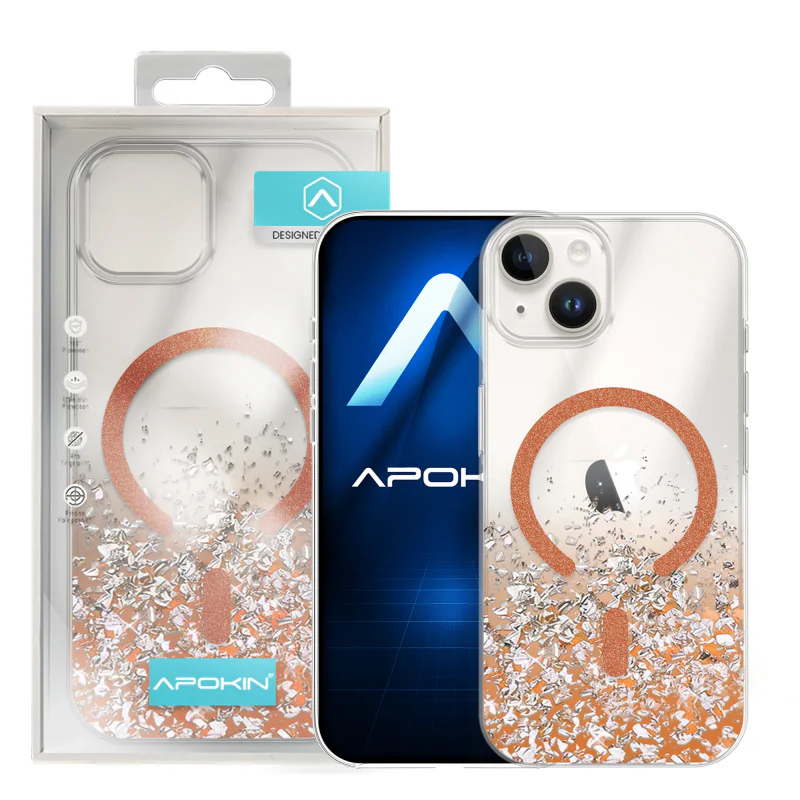 Capa Apokin para iPhone 14 com Brilho e MagSafe Variedade de cores - Imagem 2