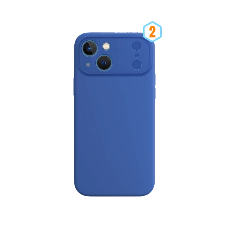 Capa de Silicone Apokin com Proteção Integral de Câmara em Vidro Temperado para iPhone 15 Azul - Imagem 3