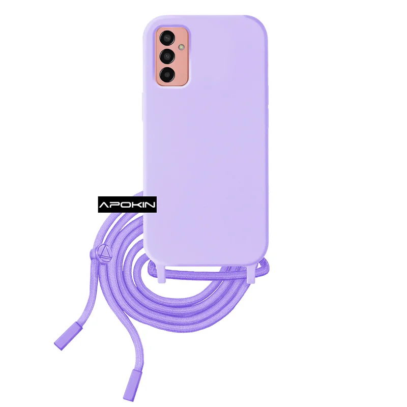Capa em Gel Macio Apokin para Samsung Galaxy M13 4G e M23 5G com Cordão Vermelho - Imagem 4