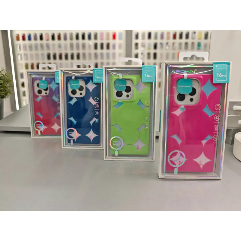 Capa Apokin para iPhone 14 Pro Max Espelhada Iridescente com MagSafe Variedade de cores - Imagem 3