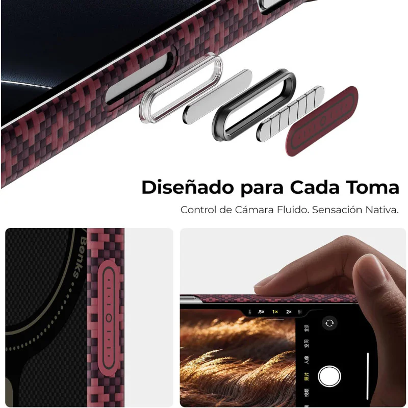Capa BENKS ArmorGrid Air em Kevlar para iPhone 17 Pro e 18 Pro Vermelho - Imagem 6
