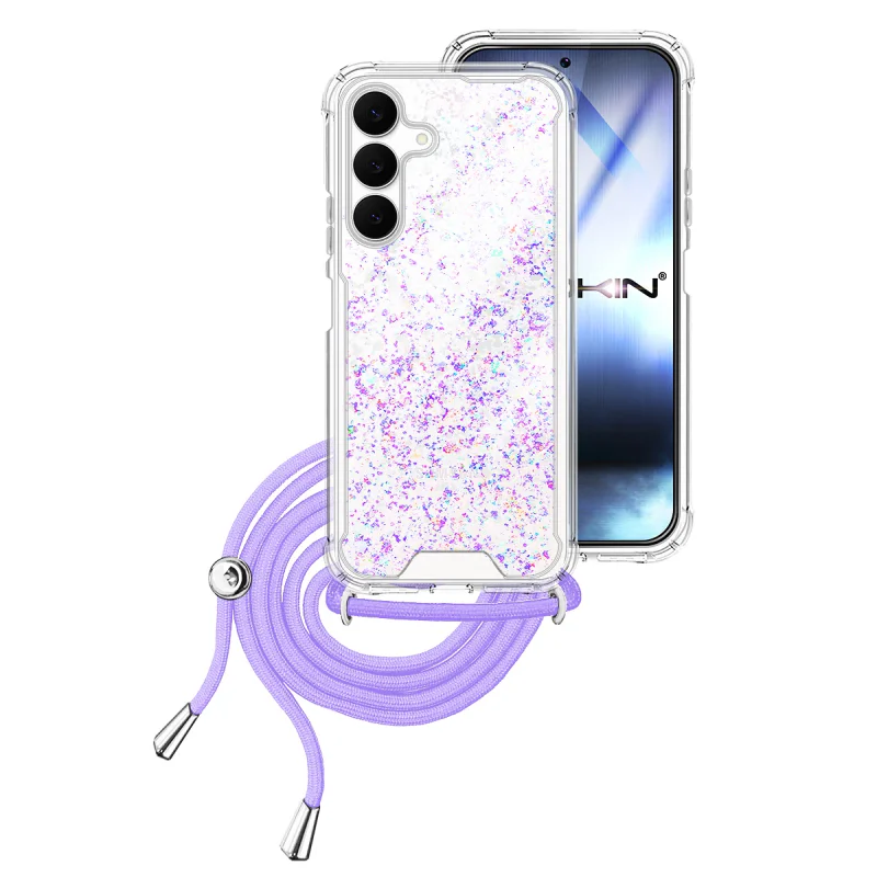 Capa de Gel Apokin Transparente com Cordão para Samsung Galaxy S25 FE Rosa - Imagem 2