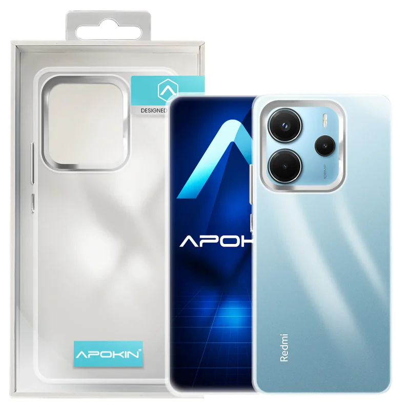 Capa Apokin para Xiaomi Redmi Note 14 5G em Acrílico Transparente Branco - Imagem 3