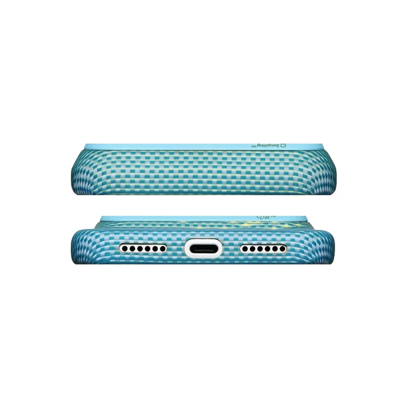 Capa Apokin Pitaka Edge para iPhone 18 Pro Max Azul Brilhante - Imagem 4