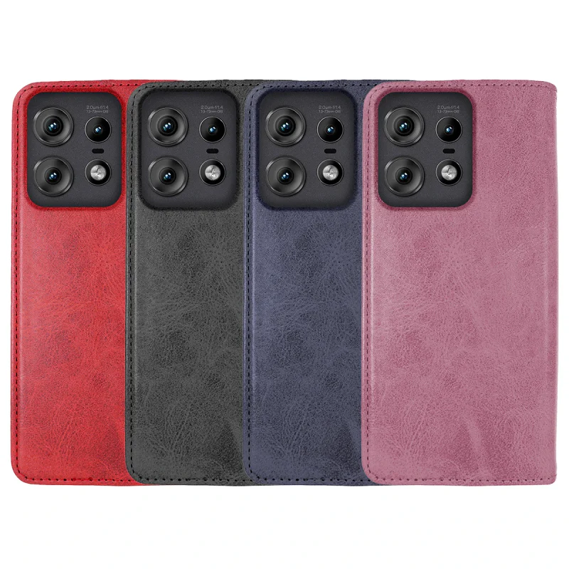 Capa em Pele Sintética Apokin com Porta-Cartões para Motorola Moto Edge 50 Pro Preto