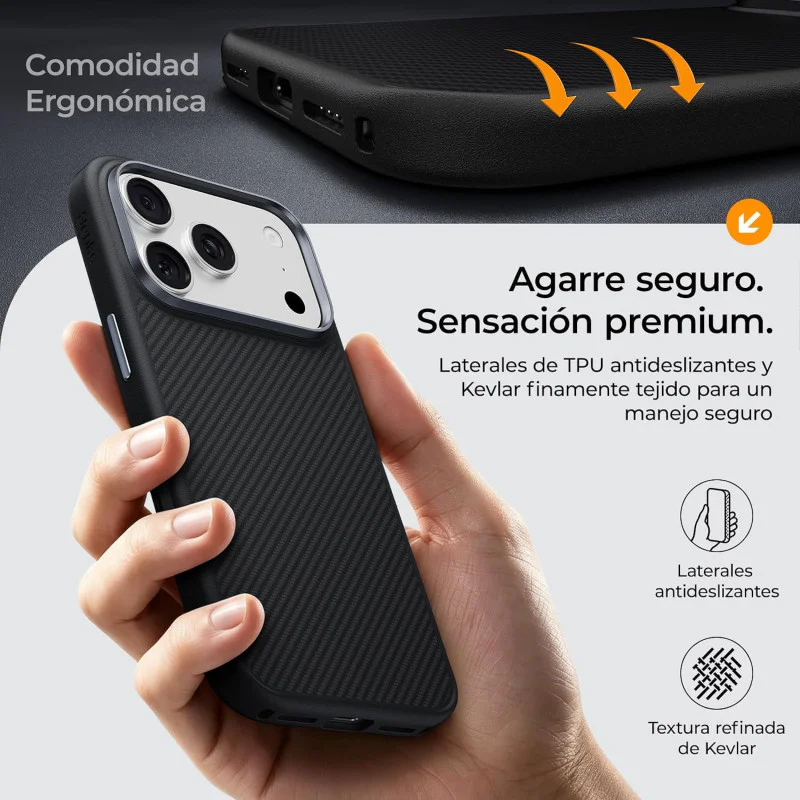 Capa Apokin Benks 600D Pro para iPhone 17 Pro e 18 Pro Antichoque Kevlar Magnética Preto - Imagem 5