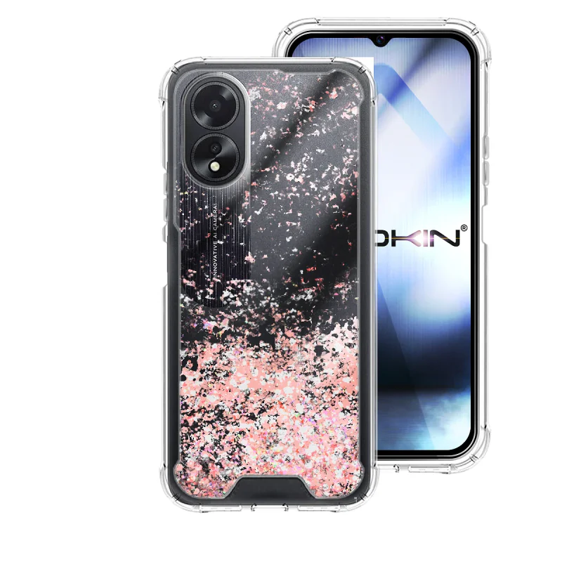 Capa Gel Apokin para Oppo A18 e A38 Transparente com Purpurinas Variedade de cores - Imagem 3