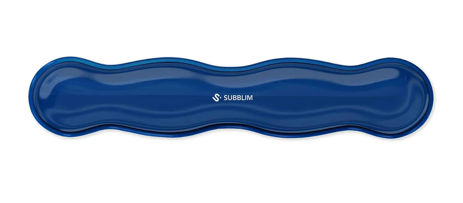 Apoio de Pulso para Teclado Subblim Ergo Crystal Flex em Gel Azul Escuro