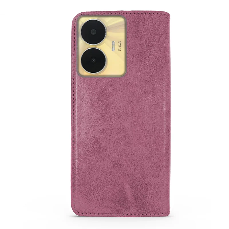 Capa com Porta-cartões Apokin para Realme C53 em Pele Sintética Vermelho - Imagem 6