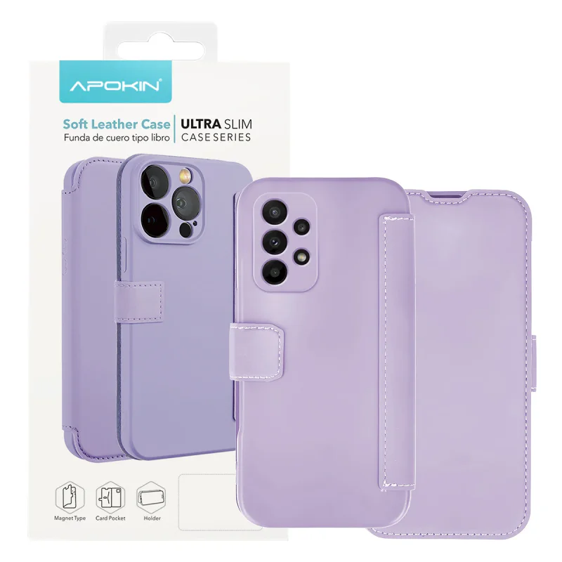Capa Apokin para Samsung Galaxy A13 4G em Silicone com Acabamento Couro Azul - Imagem 2