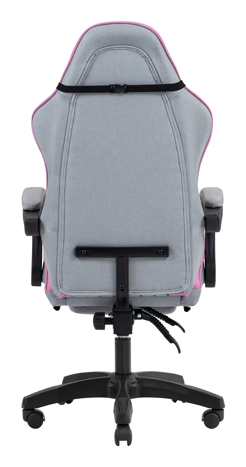 Cadeira Gaming Mars Gaming MGC-X em Tecido Respirável com Apoio para Pés Extensível Cinzenta e Rosa - Imagem 5