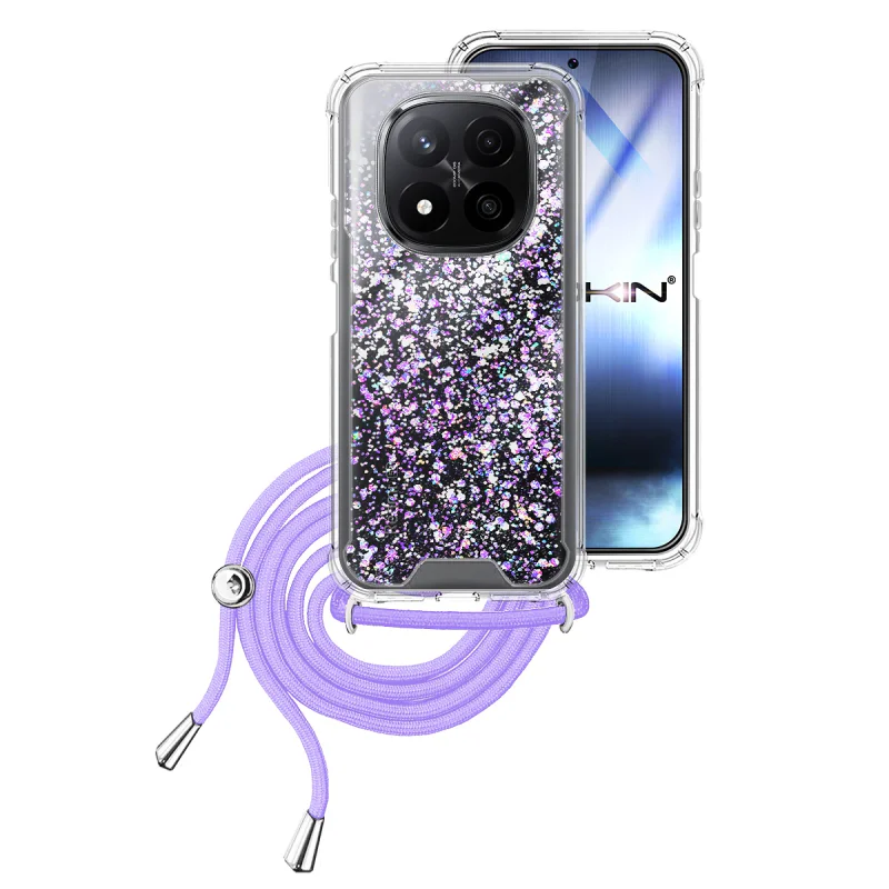 Capa Apokin para Xiaomi Redmi Note 14 Pro Plus em Gel Transparente com Cordão Rosa - Imagem 2