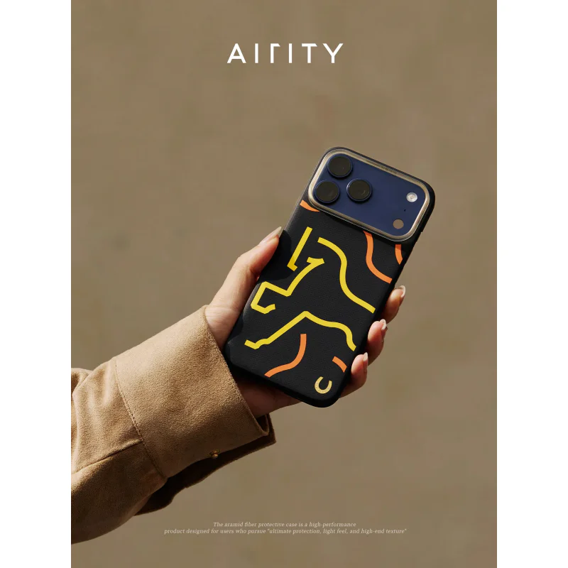 Capa Apokin Airity para iPhone 17 Pro Max e 18 Pro Max Fibra de Aramida Castanho - Imagem 6