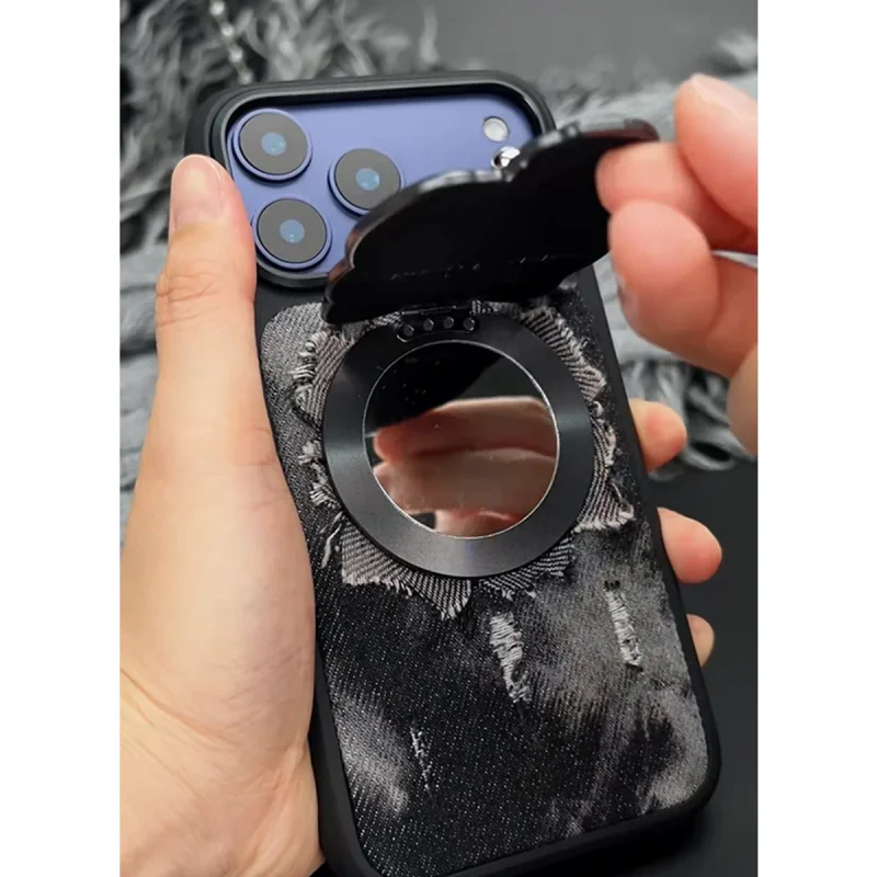 Suporte Magnético Apokin Nimmy Friends em Ganga com Bordado Gato Preto - Imagem 6