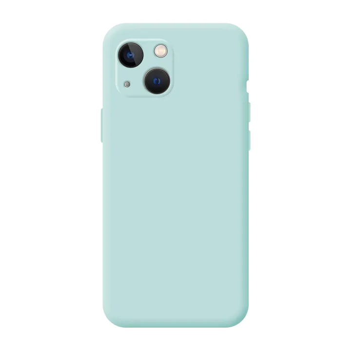 Capa Apokin para iPhone 13 em Silicone Macio com Proteção de Câmara 3D Azul Turquesa - Imagem 1