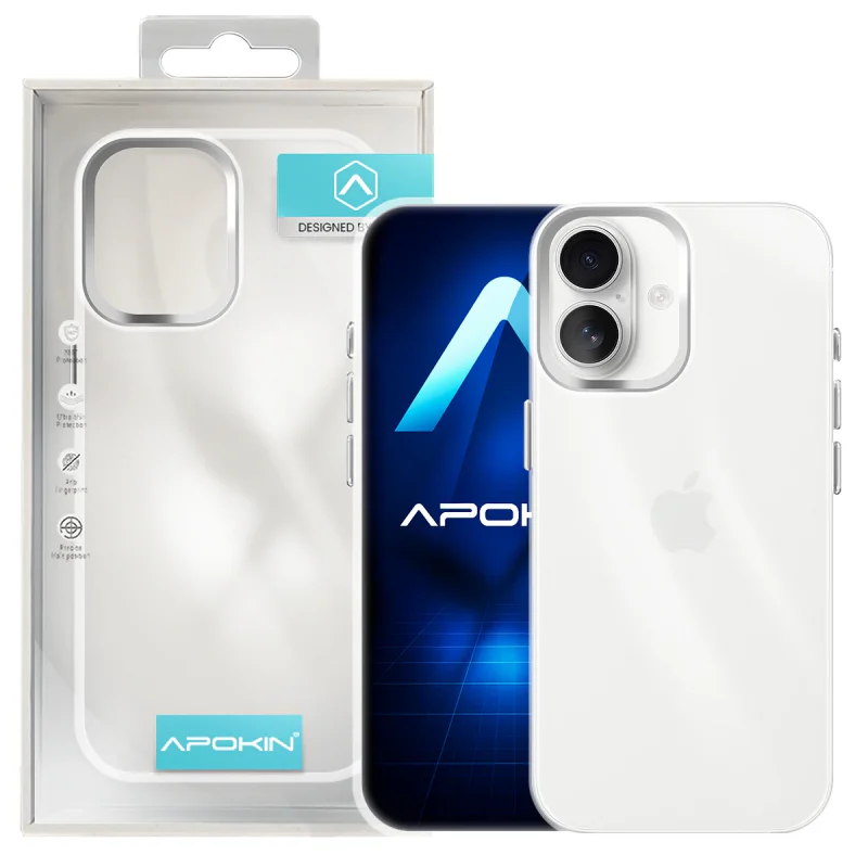 Capa Apokin para Apple iPhone 16 Plus Acrílica Transparente Branco - Imagem 3