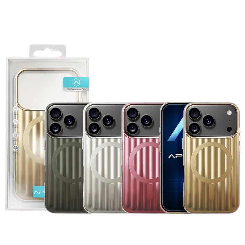 Capa Apokin Metálica Mate com MagSafe para iPhone 17 Pro / 18 Pro Prata