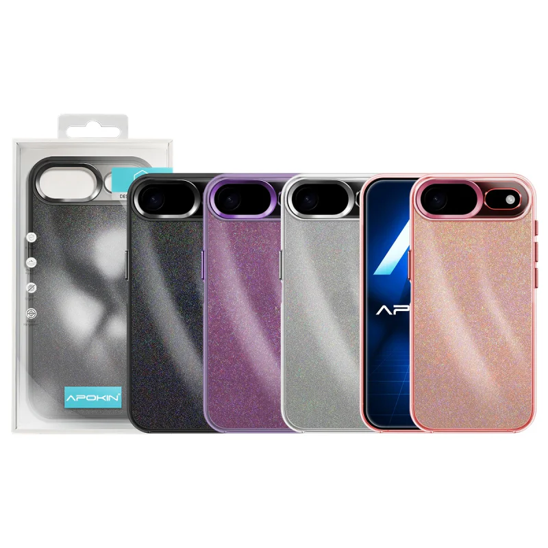 Capa Apokin para iPhone 17 Air Acrílica com Purpurina Rosa