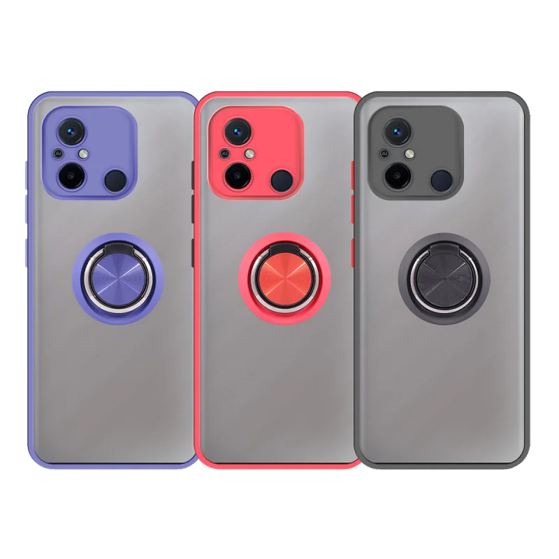 Capa de Gel Apokin Magnética com Suporte Fumado para Xiaomi Redmi 12C / Redmi 11A Vermelho
