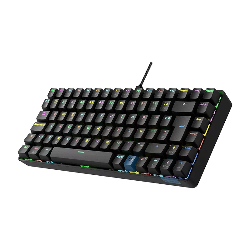 Teclado Mecânico Gaming Sem Fios Hiditec GM1K 75% Gateron Pro Brown Hot-Swap RGB Bluetooth Preto - Imagem 5