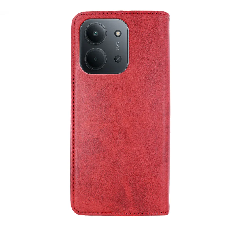 Capa Livro Apokin Xiaomi Redmi 15C com Porta-Cartões em Pele Sintética Vermelho - Imagem 5