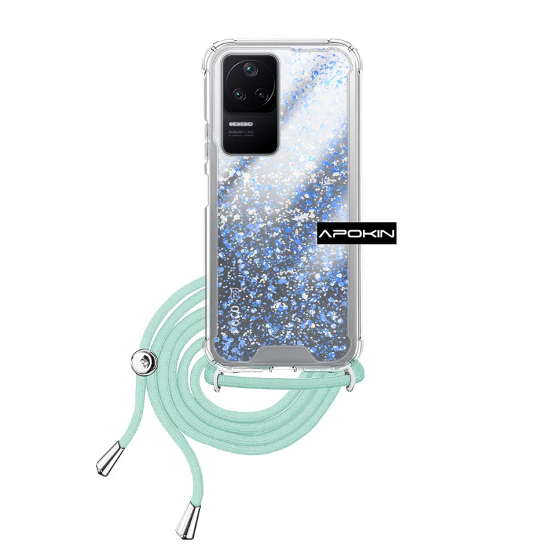 Capa Gel Transparente Apokin com Cordão para Xiaomi Pocophone F4 Várias Cores Lilás - Imagem 4
