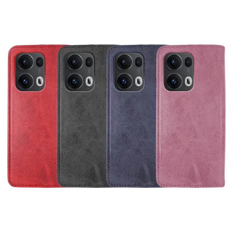 Capa Apokin com Tampa e Porta-Cartões para Oppo Reno 13 Pro Pele Sintética Preto - Imagem 1