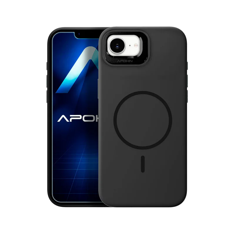 Capa de Silicone Premium Apokin com MagSafe e Suporte para iPhone 16E Variedade de cores - Imagem 2