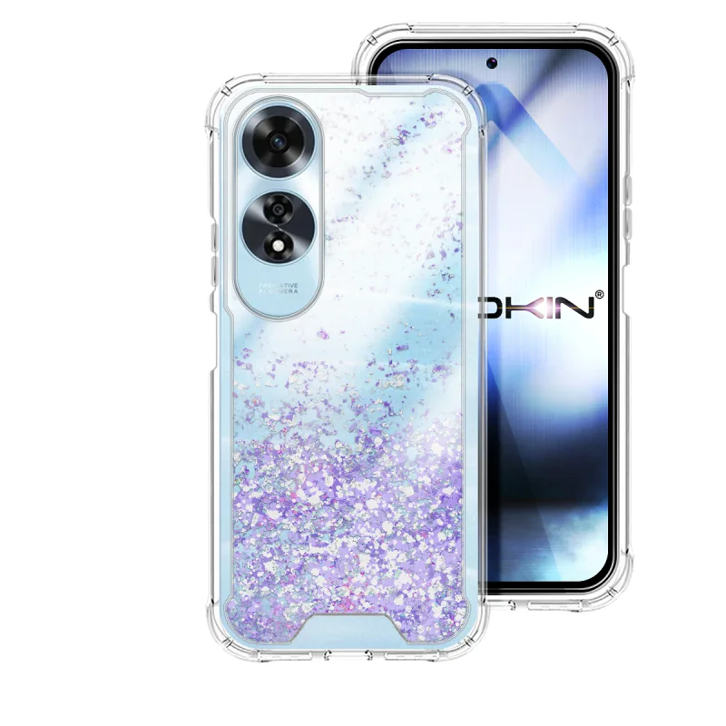 Capa Apokin AIR para Oppo A60 Gel Transparente com Glitter Lilás - Imagem 2