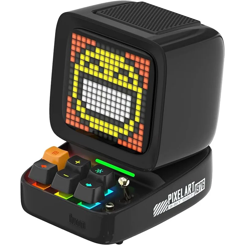 Coluna Bluetooth Portátil Divoom Ditoo Pro com Ecrã Pixel Art e Teclado Mecânico Preto