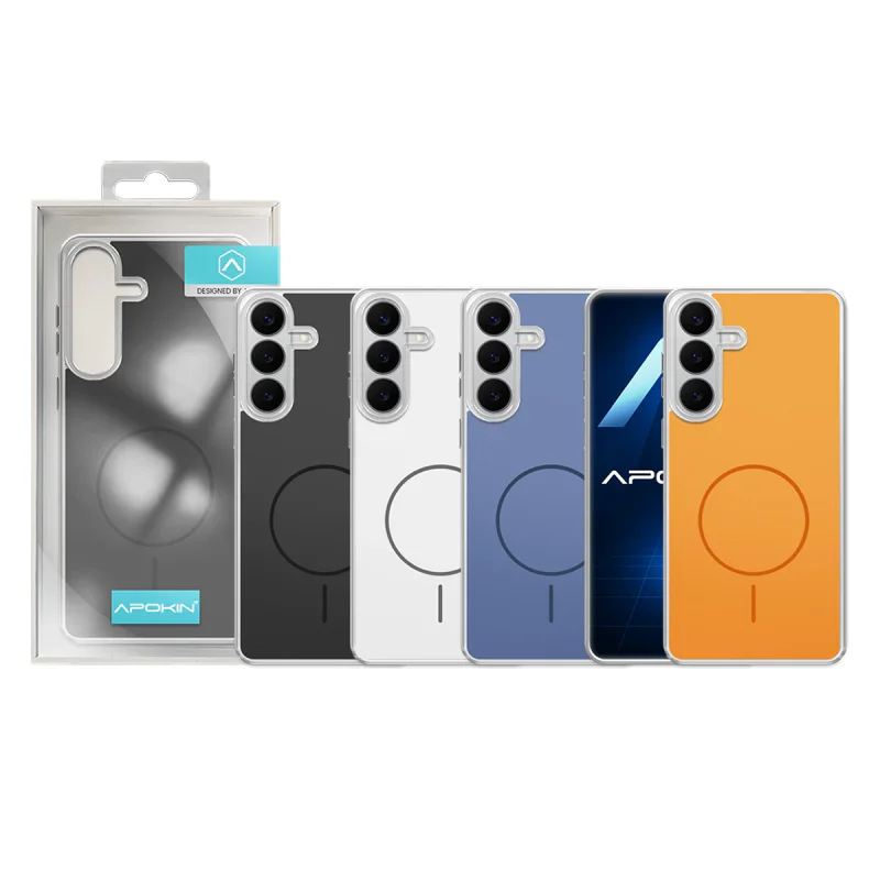 Capa Apokin Clear Mag-Case Acrílica com MagSafe para Samsung Galaxy S26 Branco
