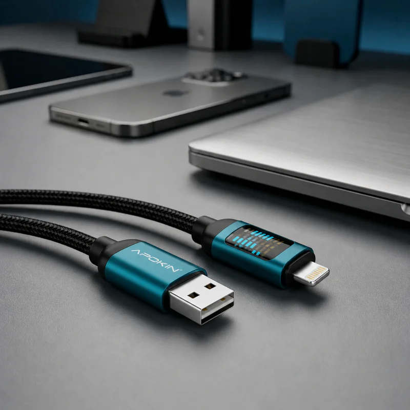 Cabo USB-A para Lightning Apokin Horse Light 15 W 3 A - Imagem 3