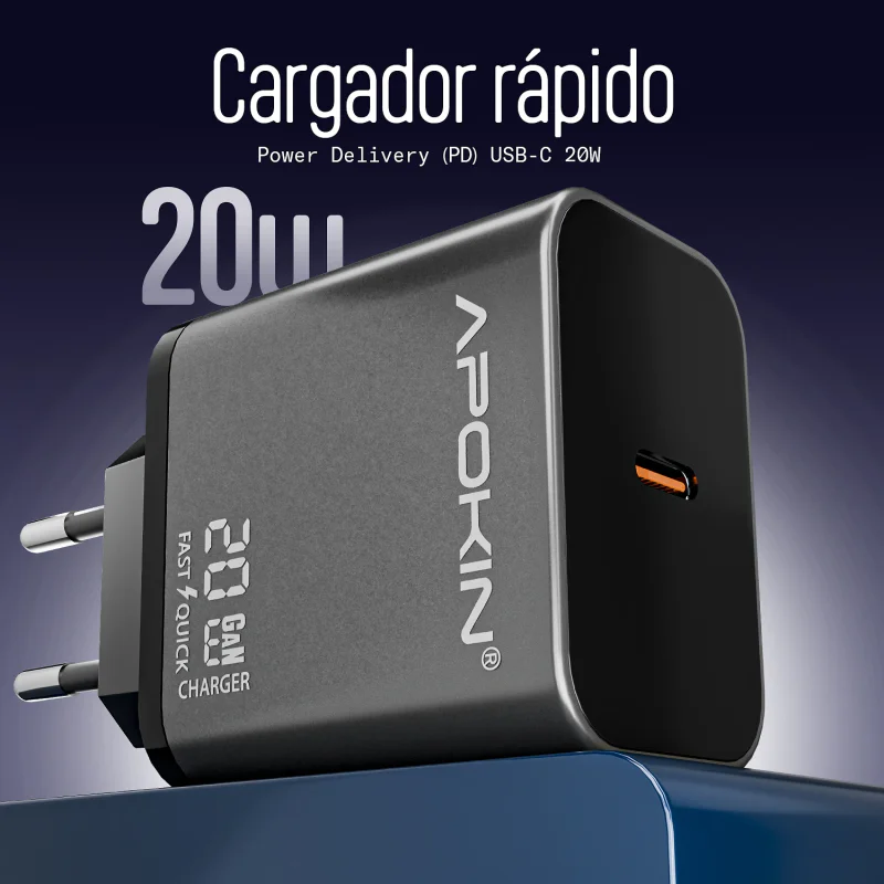 Carregador de Rede USB-C Apokin 20 W - Imagem 2