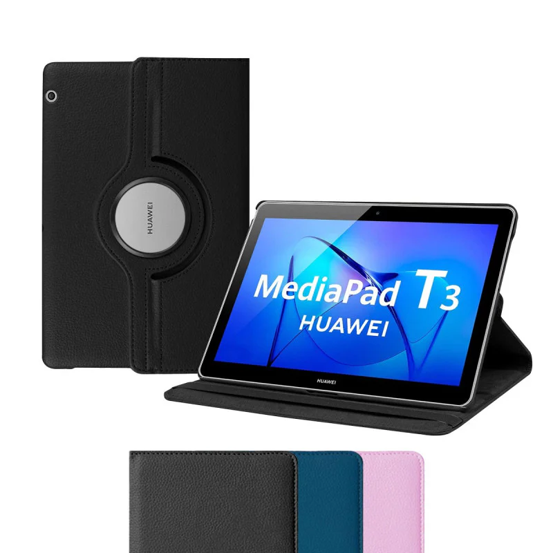 Capa Apokin para Tablet Huawei MediaPad T3 10,1 polegadas Giratória Rosa - Imagem 1