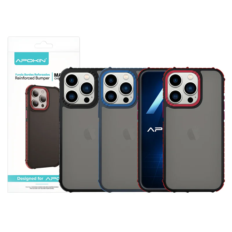 Capa Apokin para iPhone 13 Pro Max Acabamento Fumado Vermelho - Imagem 1